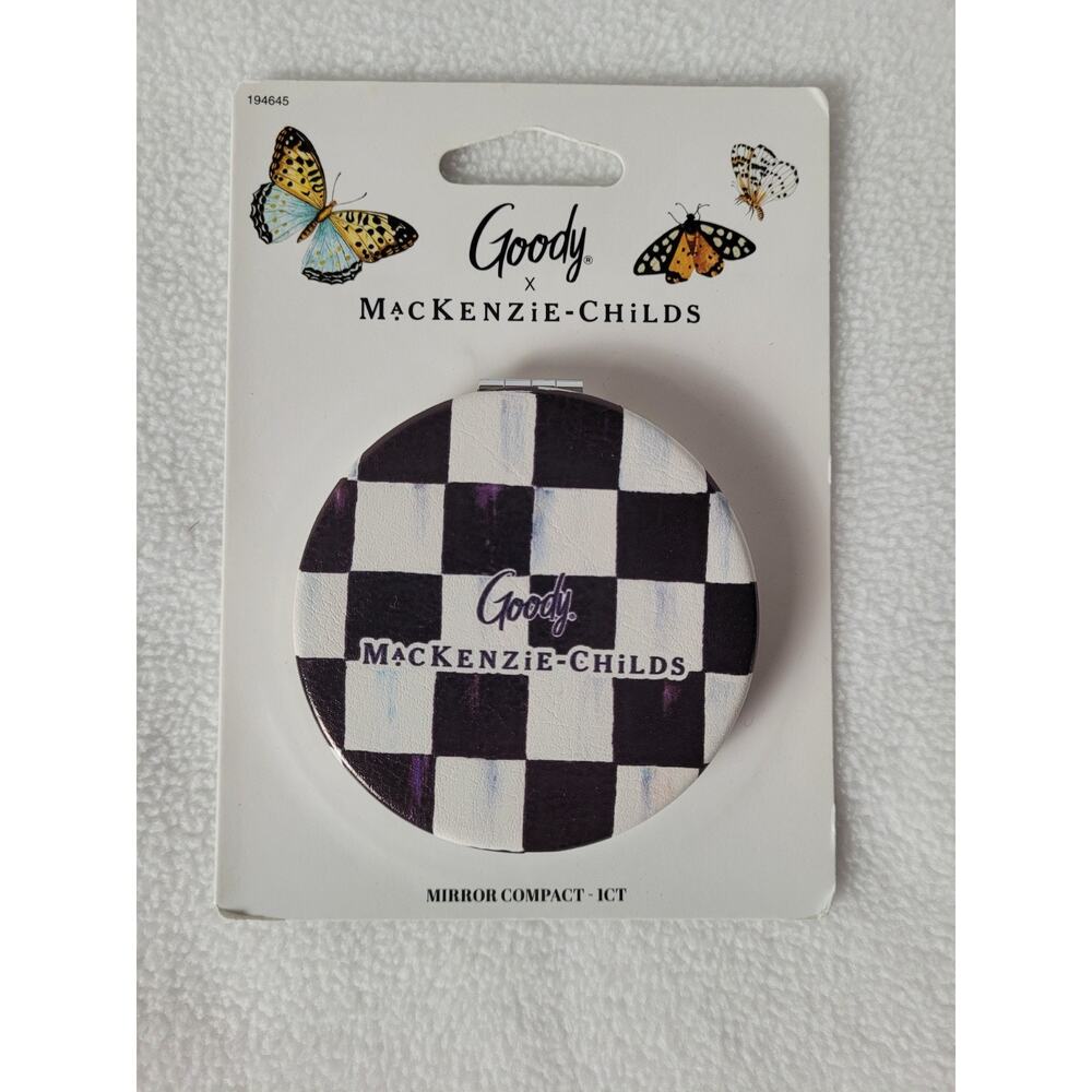 MacKenzie-Childs x Goody Compact Double Sided Mirror - Courtly Check